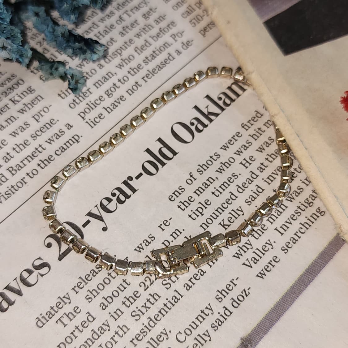 90s 프랑스 빈티지 쥬얼리 데일리 하이라이트 큐빅 팔찌 상품이미지3