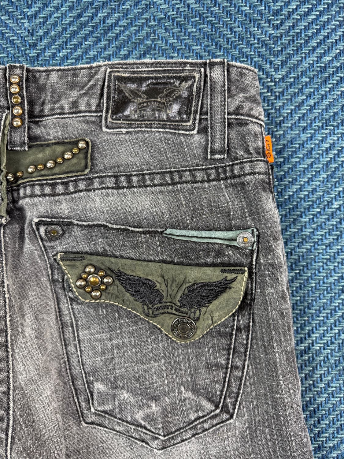 [Robin's Jean] 로빈스진 데님 팬츠 - 그레이 워싱 & 스터드 상품이미지7