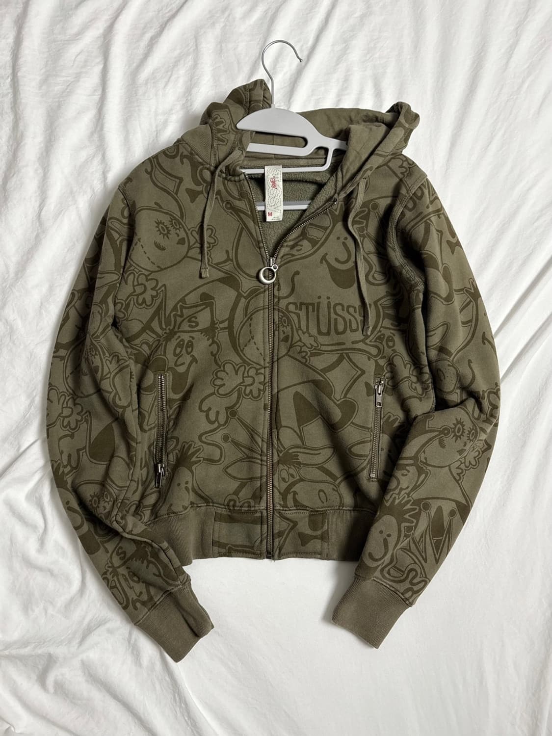 스투시 카키 올드 후드집업 상품이미지4