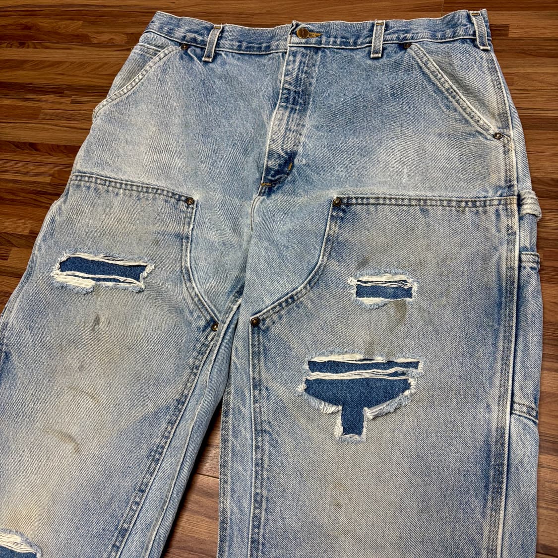 칼하트 데님 더블니 b73 dst 카펜터 디스 페이딩 워크 팬츠 34 상품이미지3