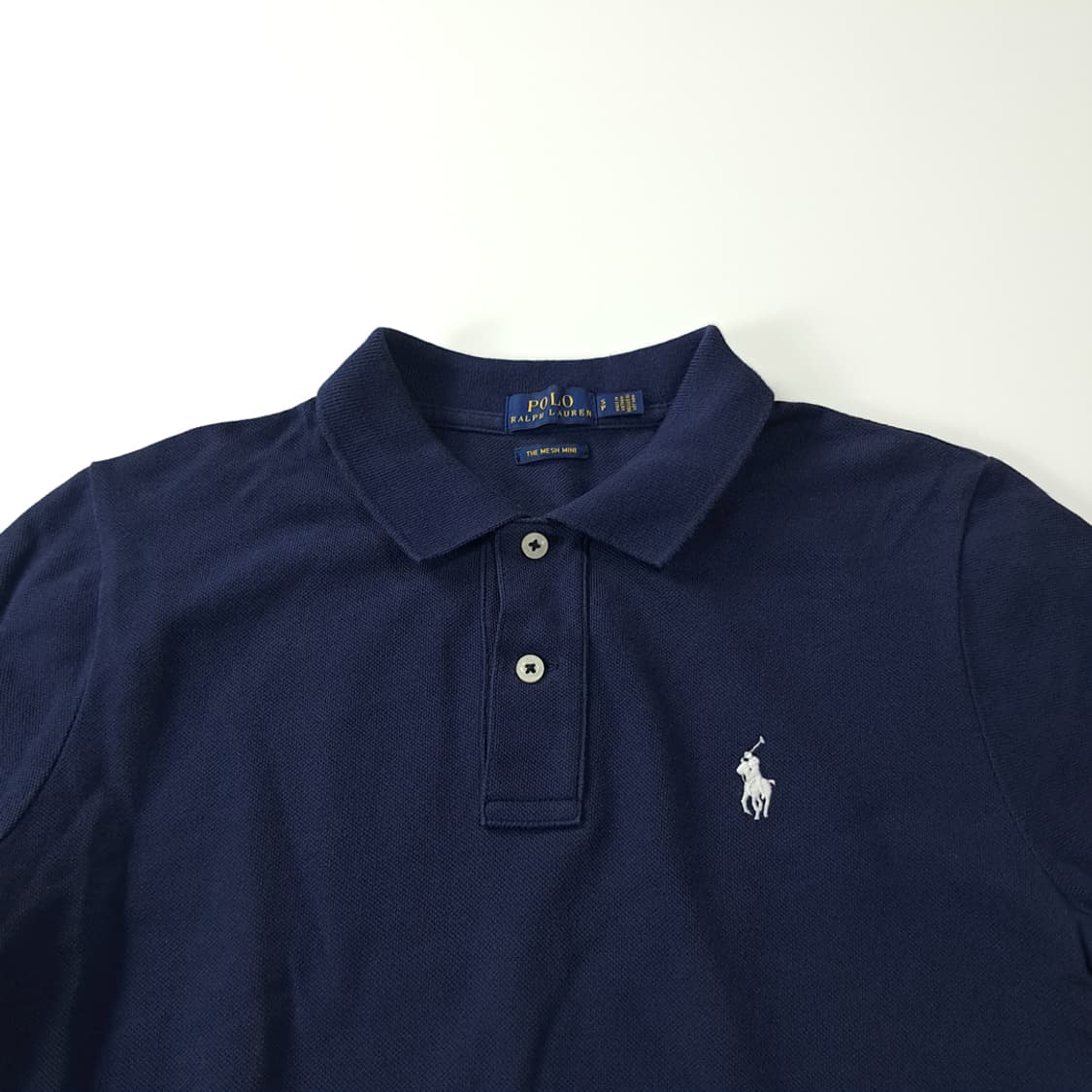 CK175 S 폴로 화이트포니 다크네이비 메쉬 미니 원피스 상품이미지2