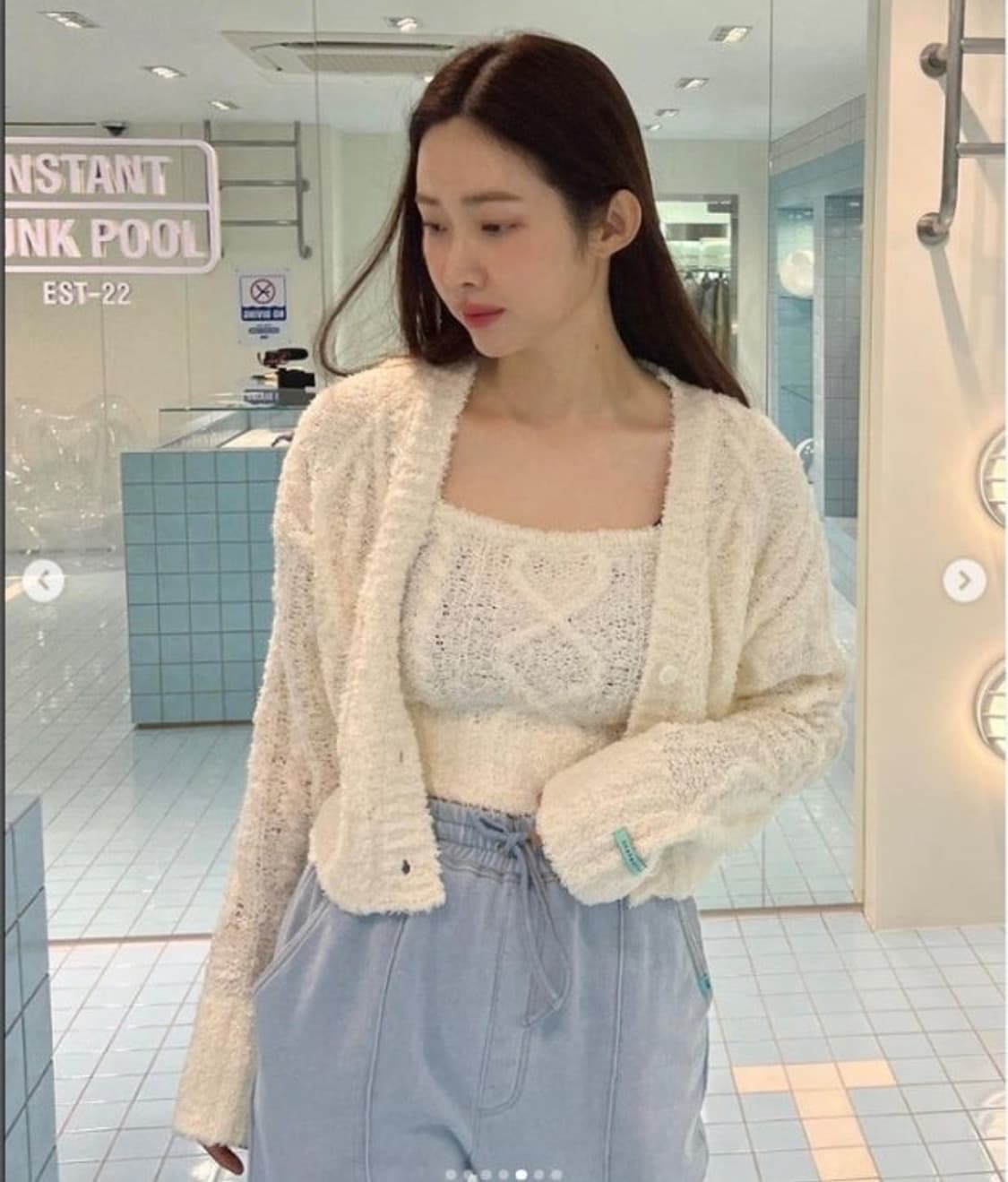 인스턴트펑크 케이블 니트 가디건 세트 상품이미지1