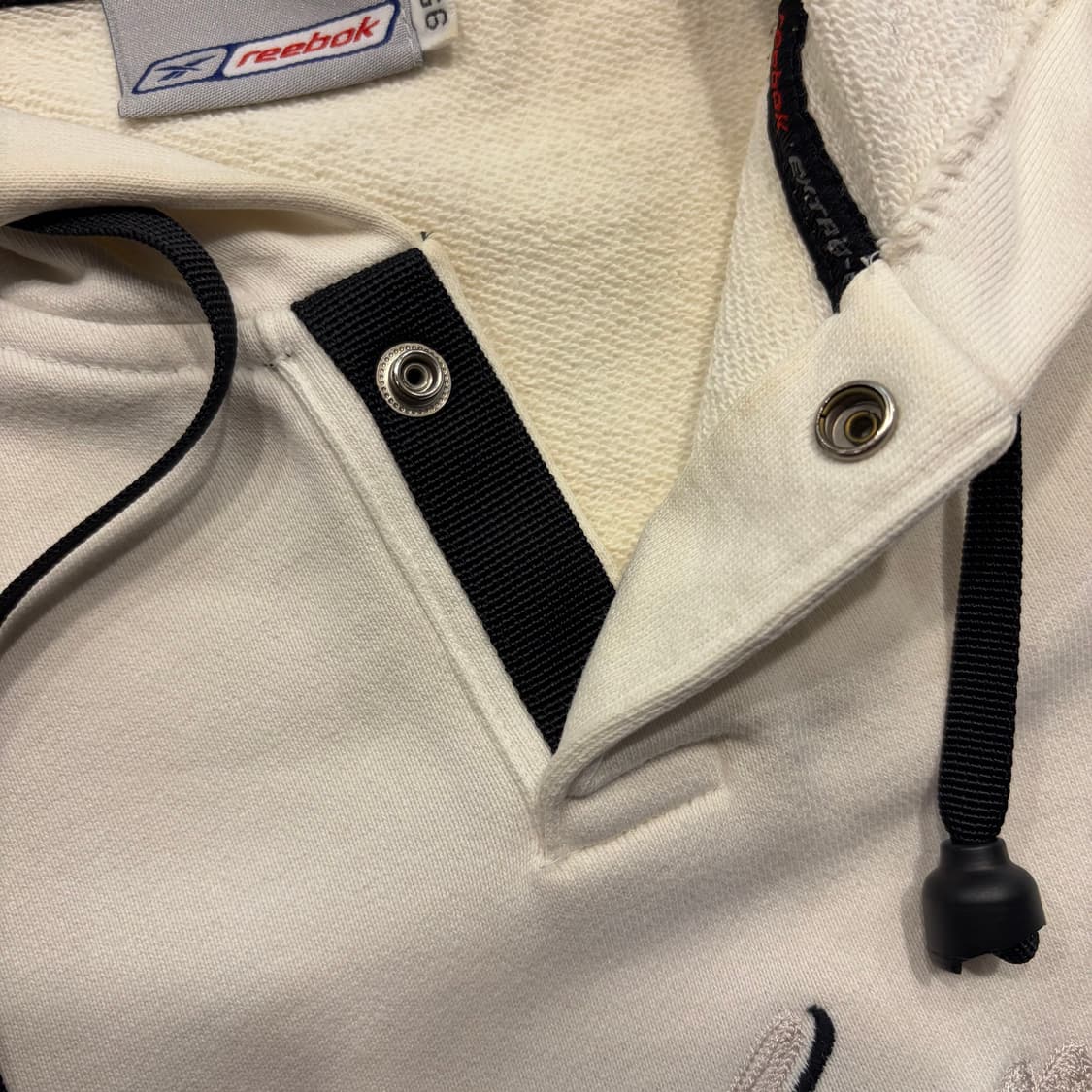 [95] 리복 올드스쿨 빈티지 화이트 버튼 후드티 D238 상품이미지6