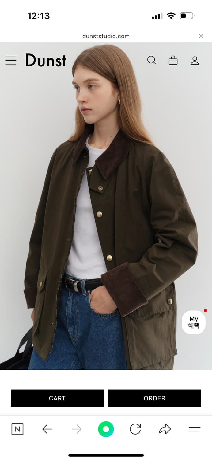 던스트 왁스 코튼 헌팅 자켓 카키 00S (택만뜯은 새상품) 상품이미지1