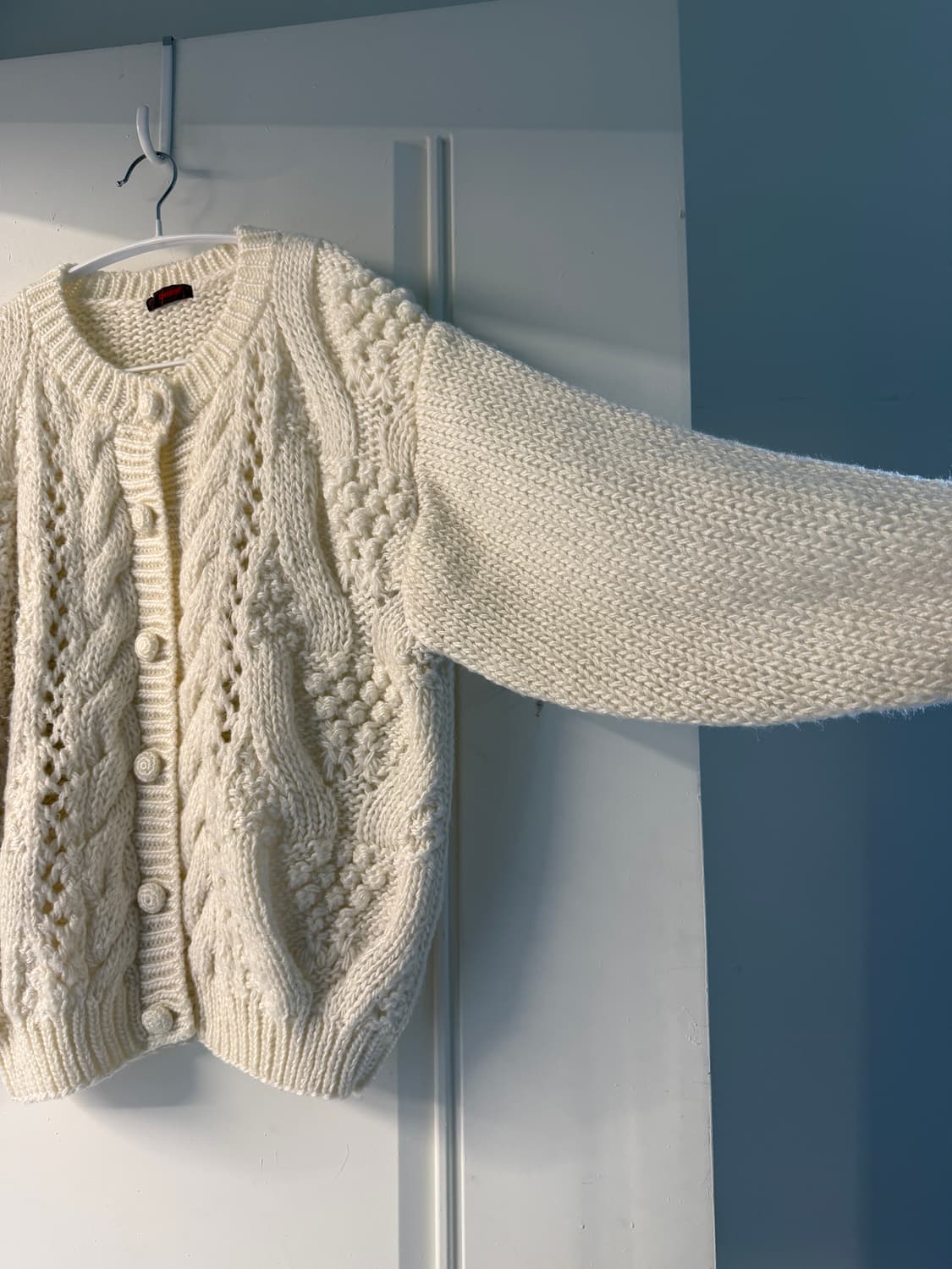 일본빈티지 화이트 꽈배기 니트가디건 상품이미지9