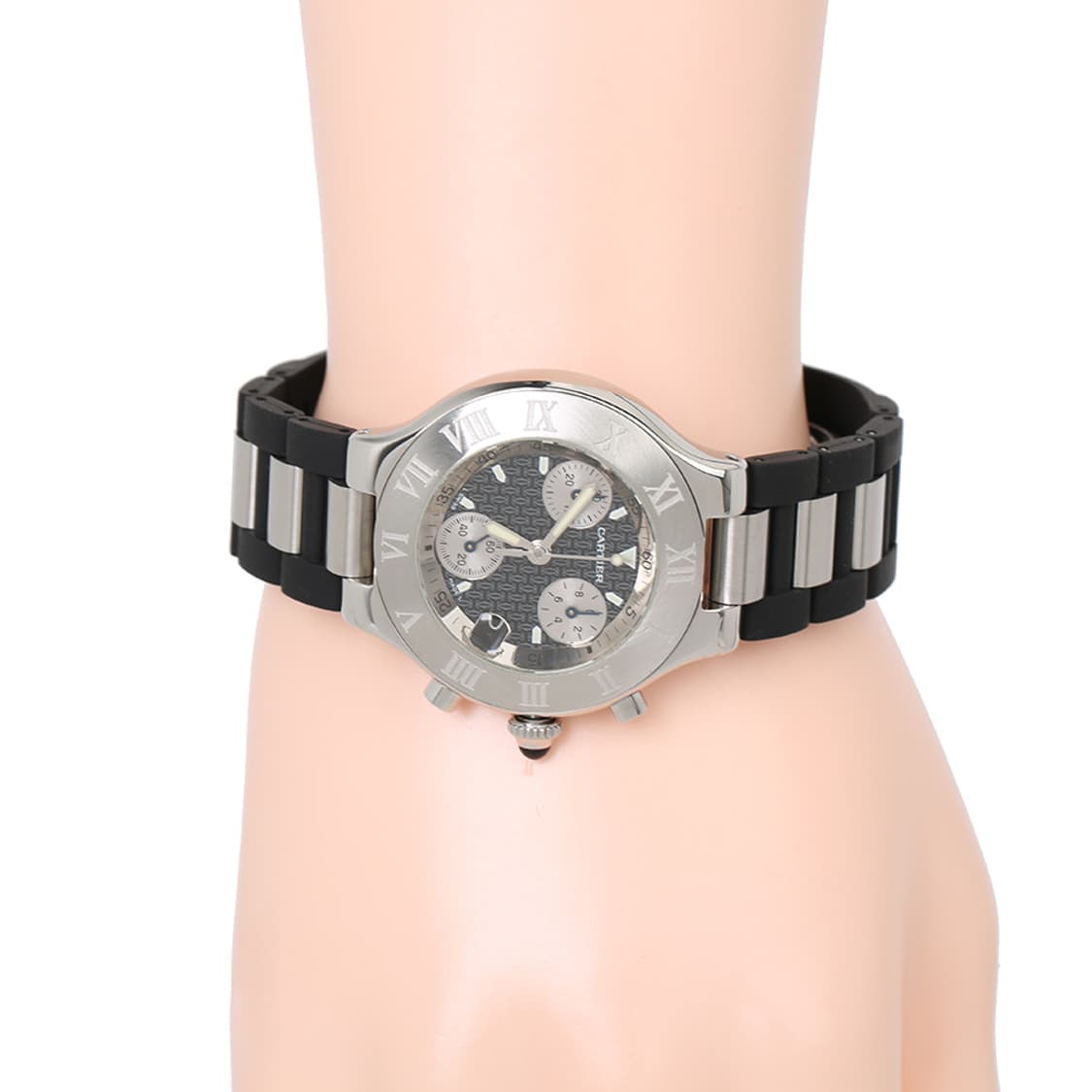 까르띠에 21C 크로노그래프 러버밴드 워치 21세기 시계 W10125U2 상품이미지9