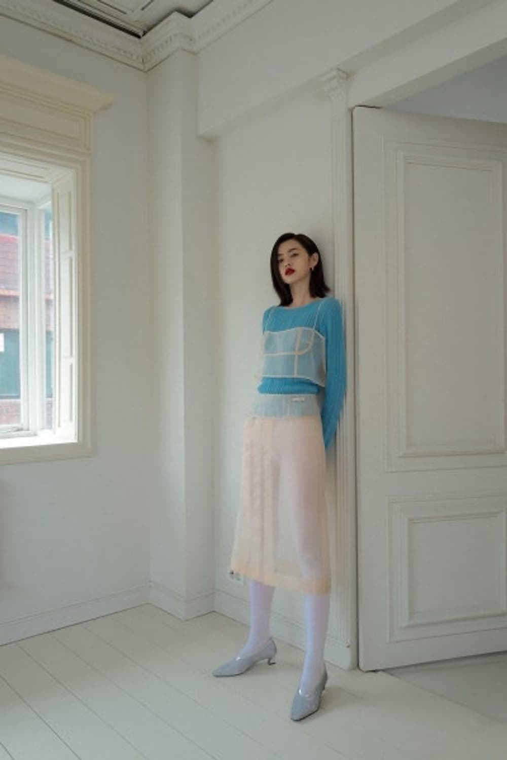 오버듀 플레어 오간자 플리츠 스커트 상품이미지2