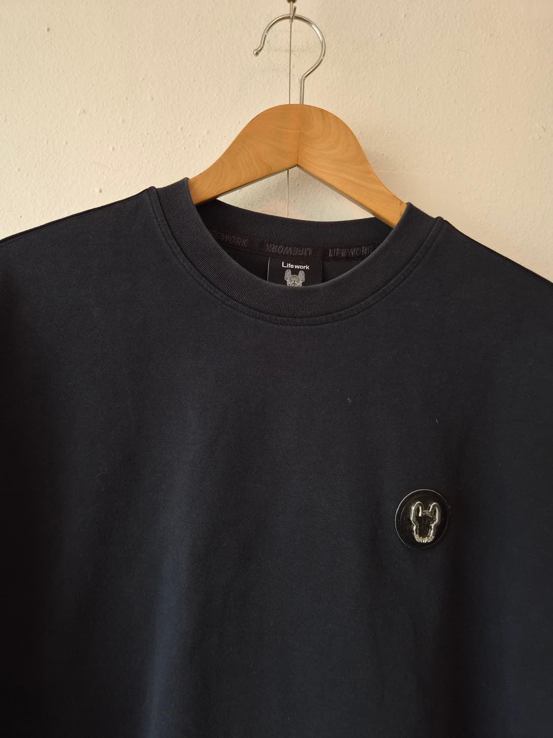 라이프워크 남성 블랙라운드반팔티셔츠 L사이즈 상품이미지1