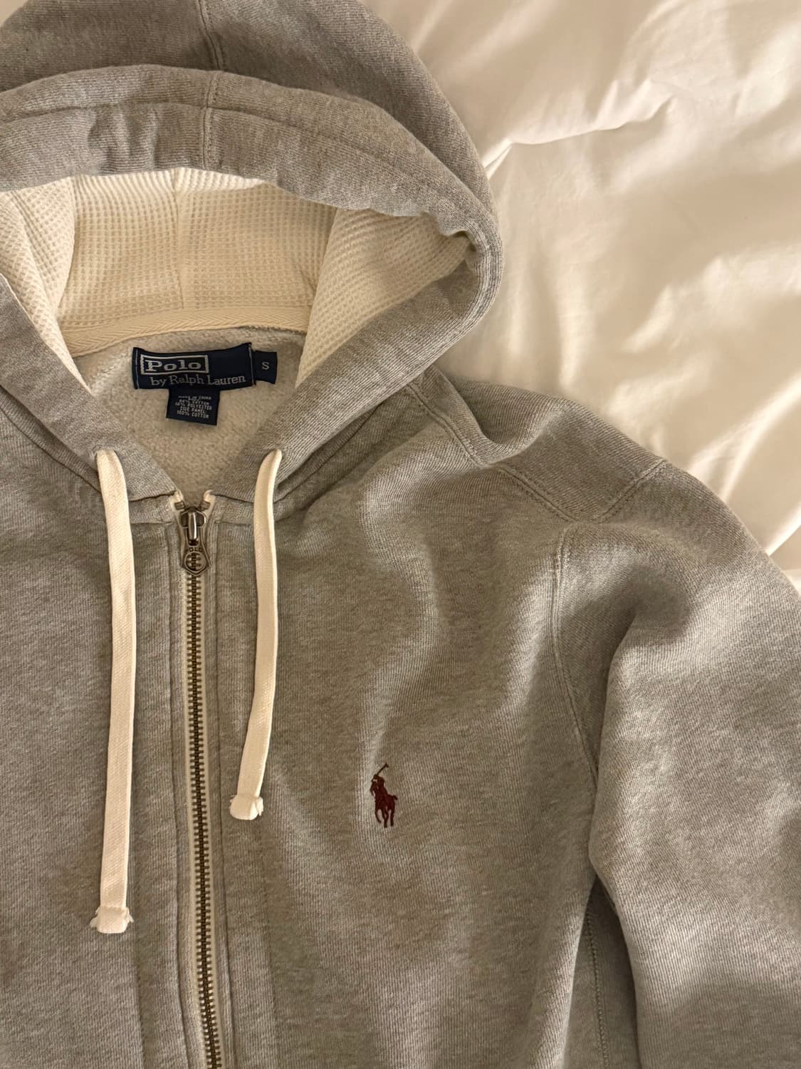 폴로 후드집업 그레이 버건디 포니 상품이미지2