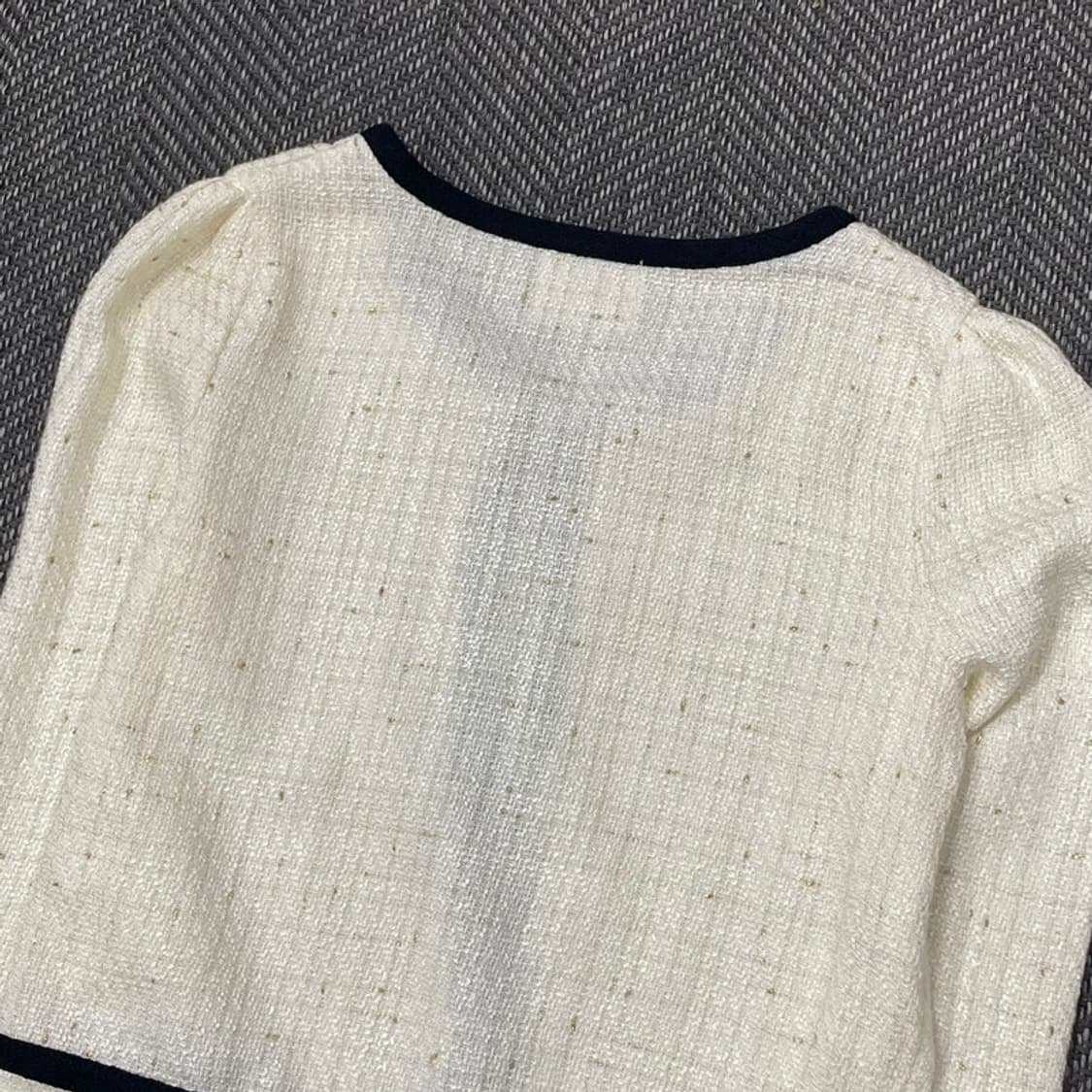 요코 진주 리본 디테일 트위드 자켓 v0303 상품이미지5