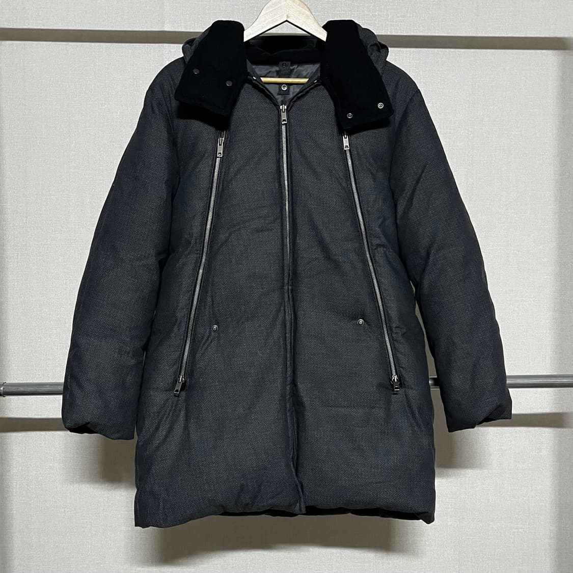 솔리드옴므 헤링본 후드 패딩 100 상품이미지1