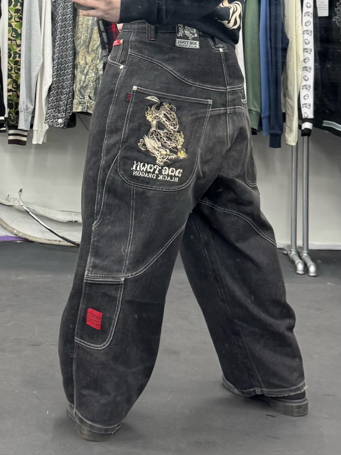 도그타운 블랙 드래곤 데님 카펜터 팬츠 상품이미지1