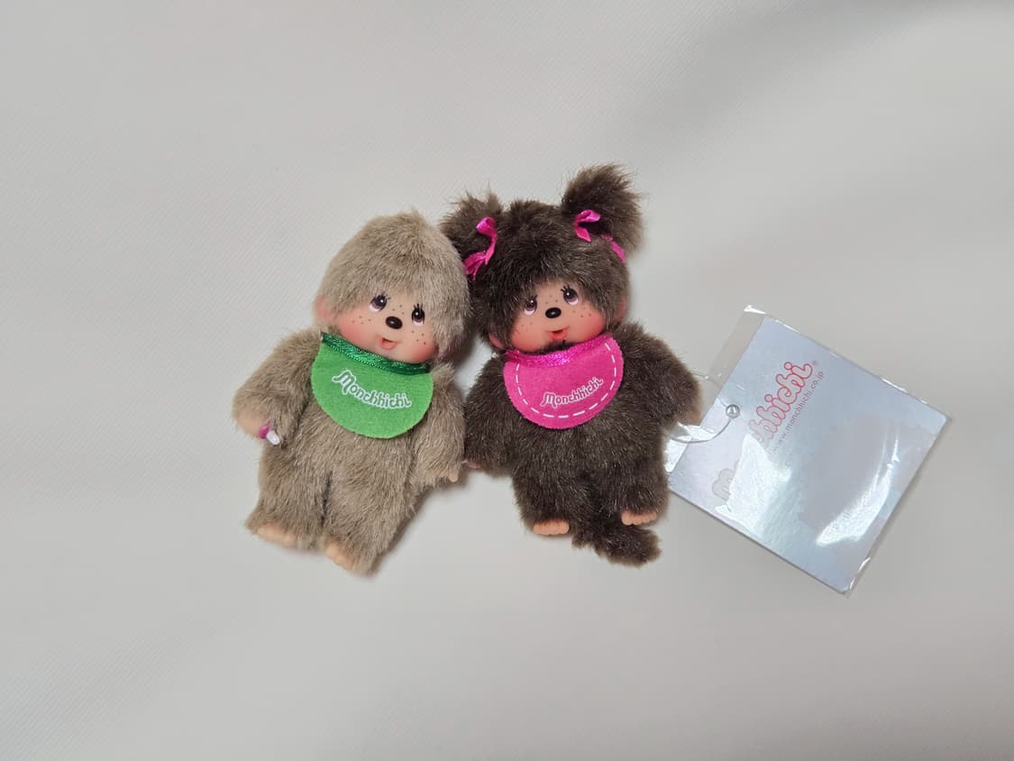 몬치치 양갈래 . 녹색 턱받이 남여 키링 상품이미지2