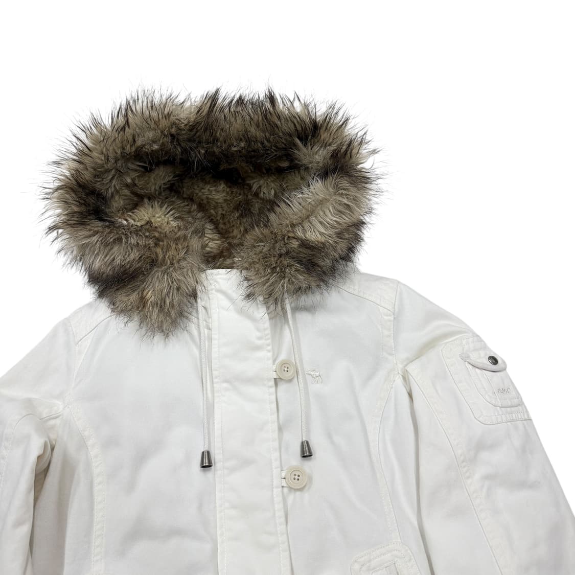 아베크롬비 빈티지 Y2K 딱붙핏 울프죠 퍼 갸루 후드 봄버 자켓 S 상품이미지2