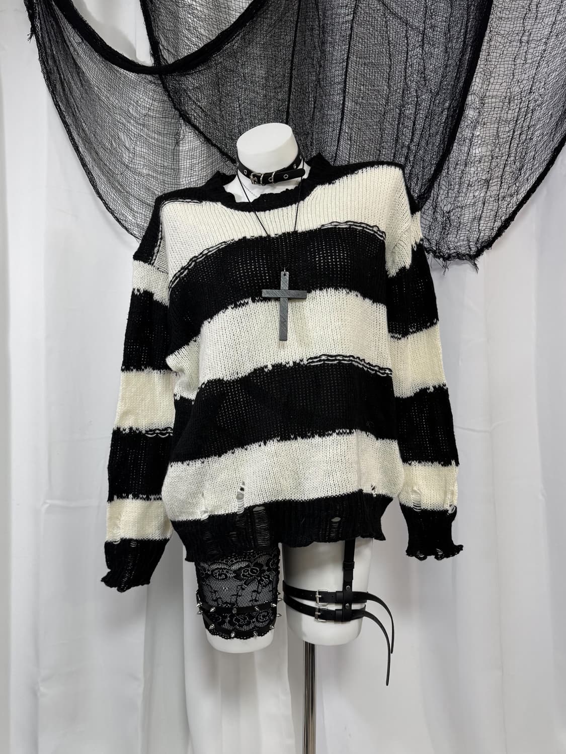 damage stripe knit 상품이미지3
