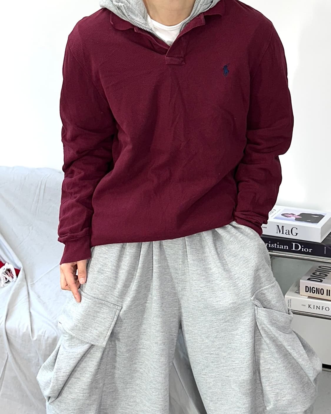 폴로 랄프로렌 버건디 pk L 상품이미지2