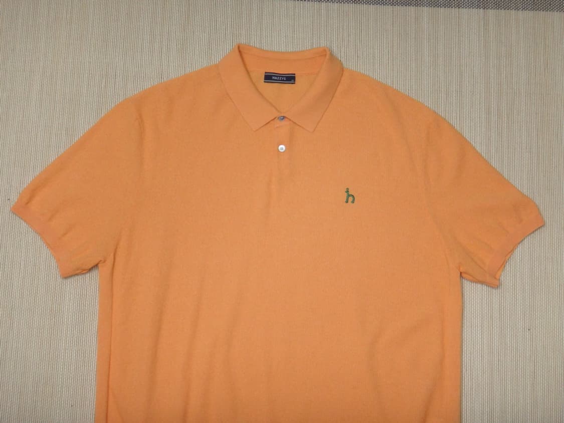 (3XL) 헤지스 오렌지 퍼피자수 면혼방 반팔카라니트 상품이미지3