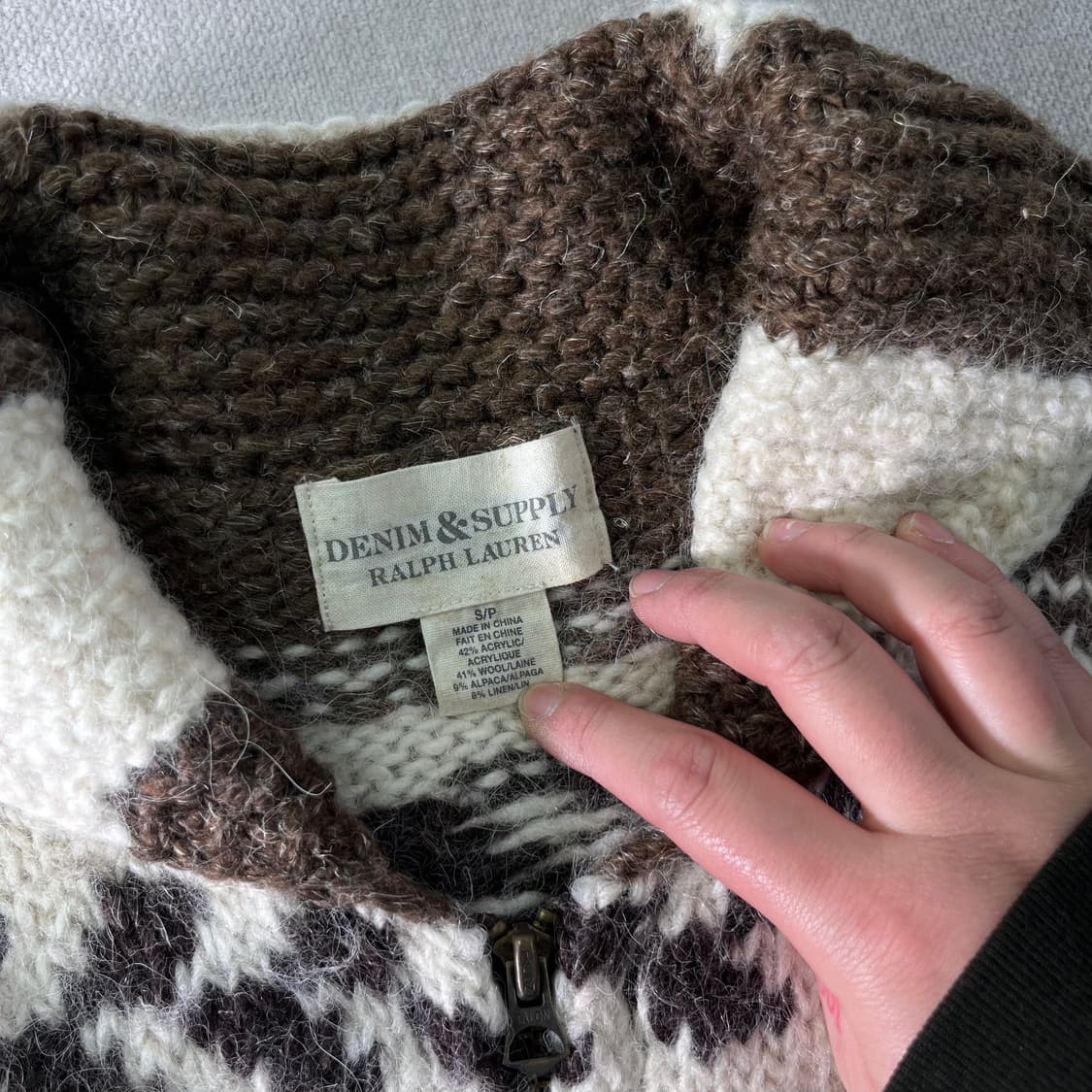 W95 폴로 랄프로렌 데님엔서플라이 숄카라 코위찬 니트 집업 상품이미지2