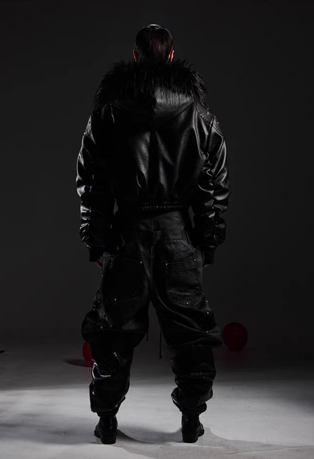 Opium Dark Leather Fur Bomber 상품이미지10