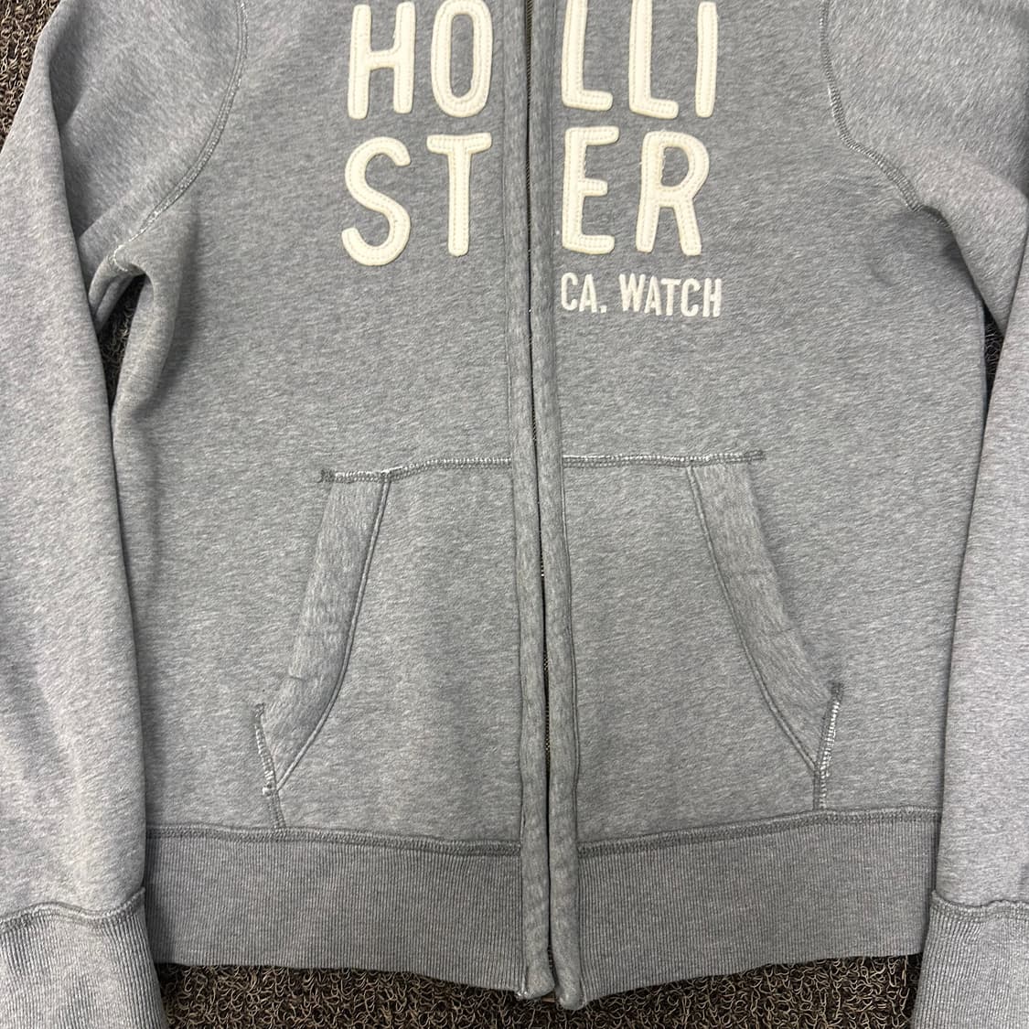홀리스터 기모 후드집업 그레이 L 상품이미지3
