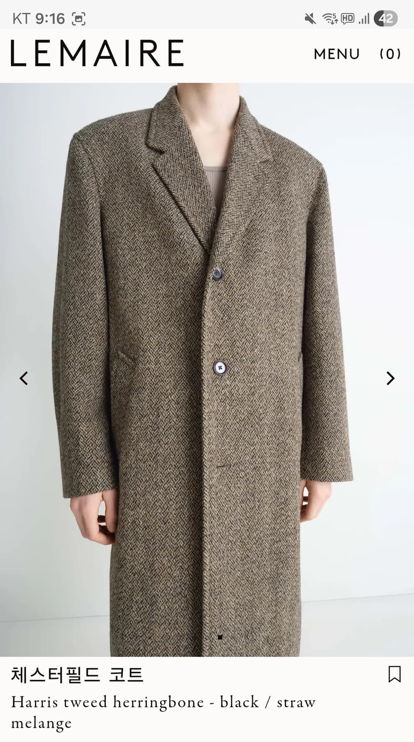 르메르 25fw  해링본 체스터필드 코트 48 상품이미지1