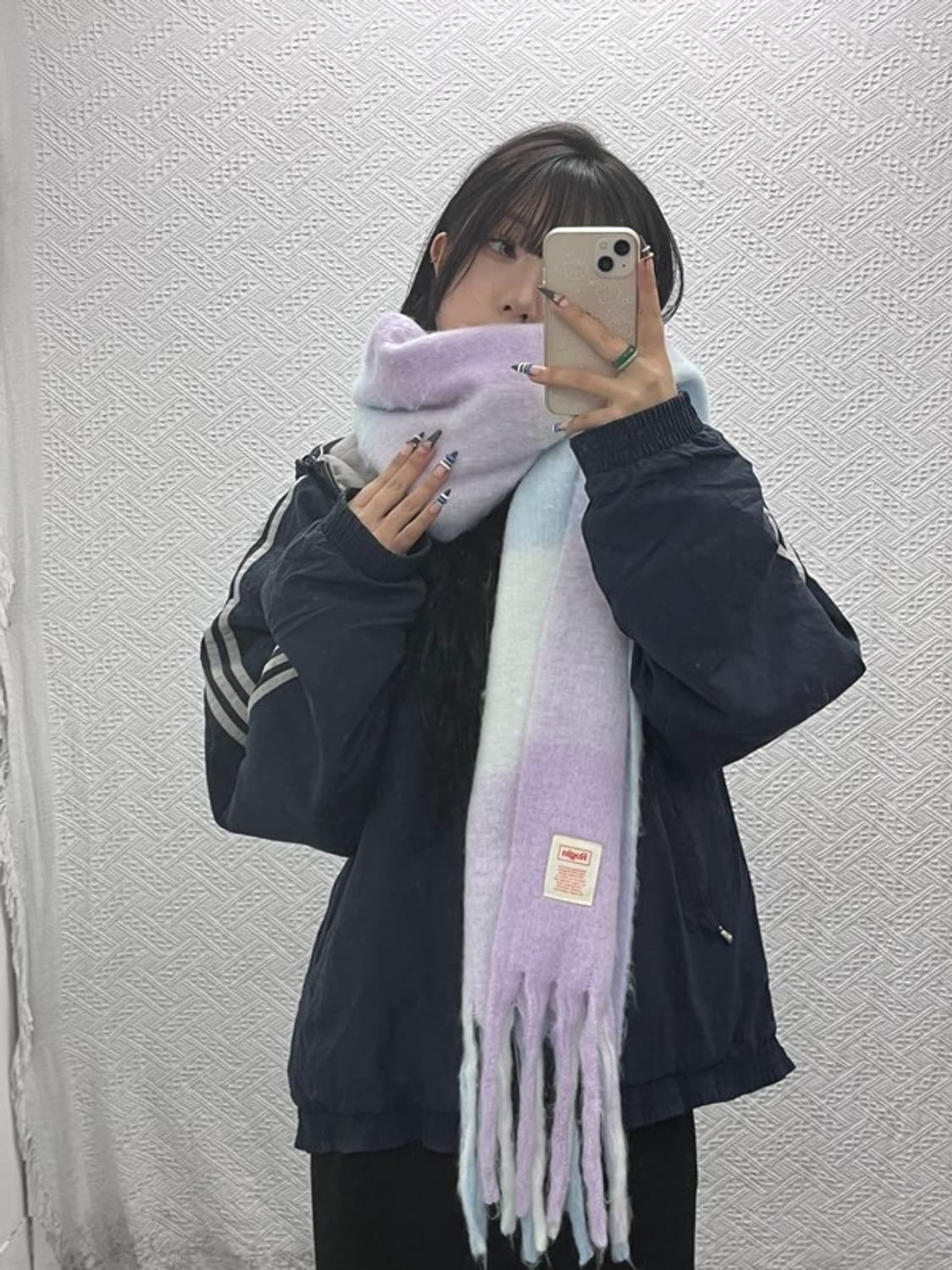 로긴 빈티지 폭닥 코튼캔디 모헤어 목도리 C07915 상품이미지1