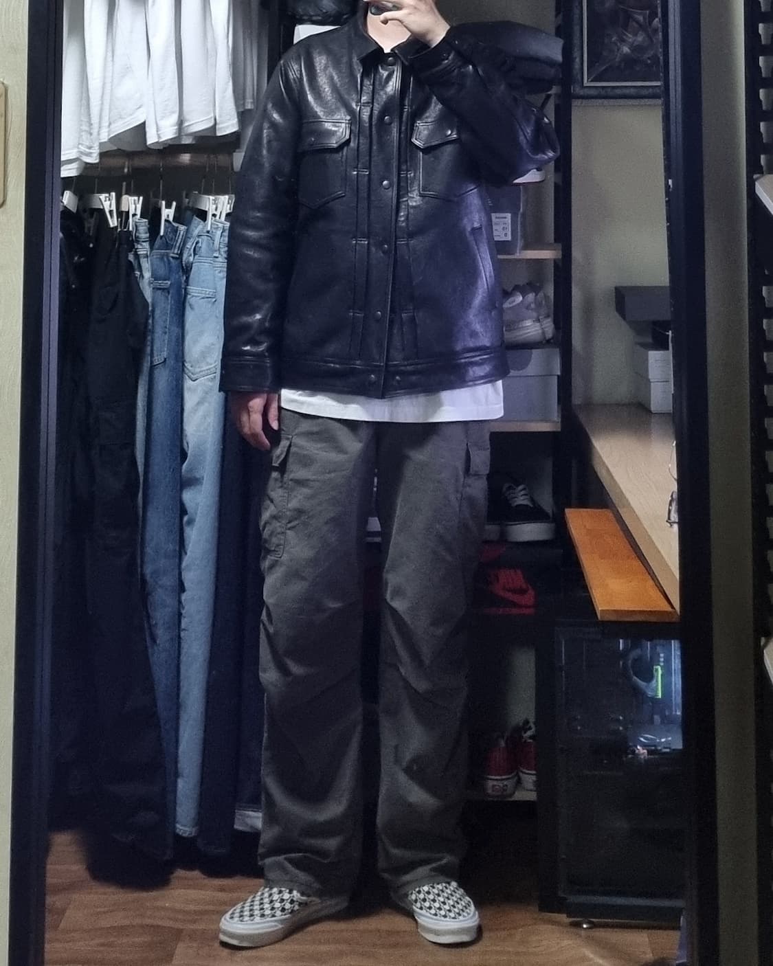 블랙아웃 램스킨 레더 자켓 L 상품이미지6