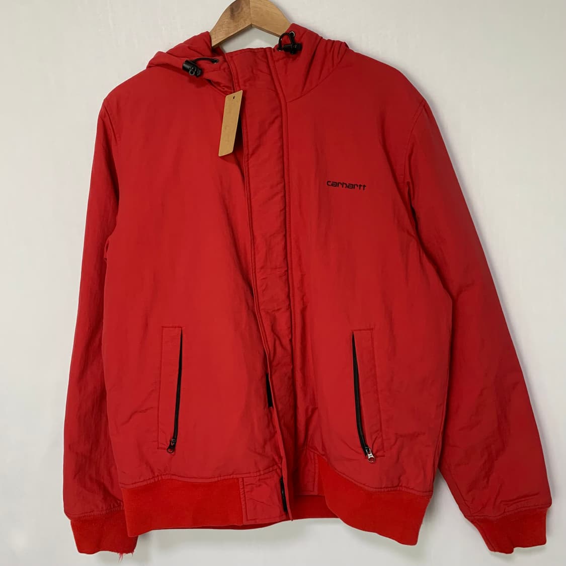 칼하트 레드 후드 바람막이 점퍼 L 빈티지 남녀공용 자켓 상품이미지2