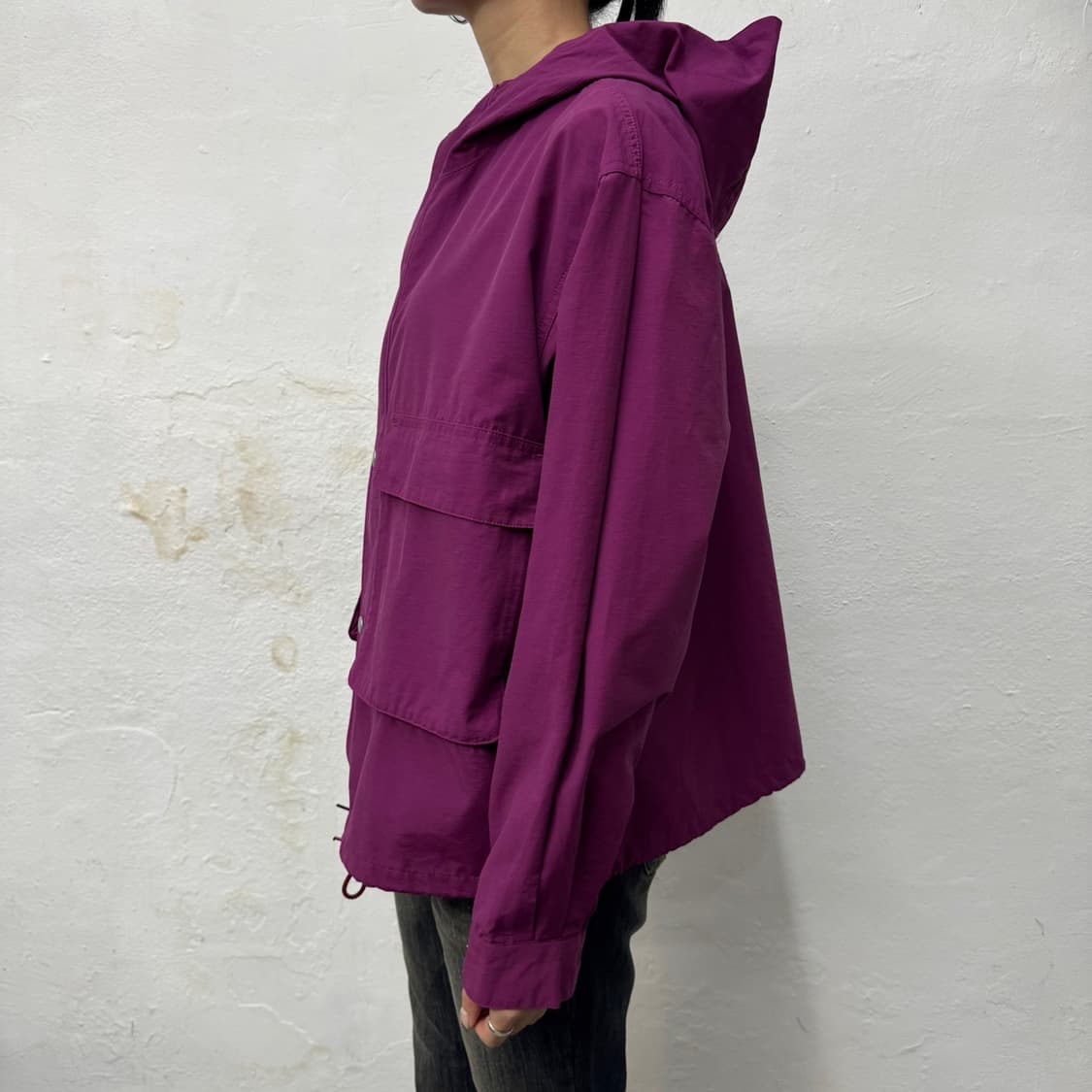 어반리서치 퍼플컬러 코튼 트윌 코튼 쇼트 유틸리티 포켓 마운틴 자켓 상품이미지2