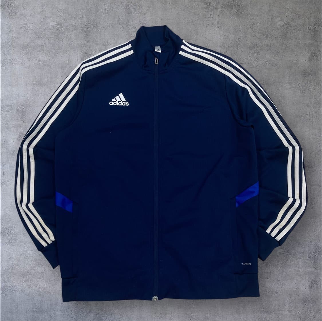 아디다스 네이비 컬러 스몰 로고 삼선 라인 트랙탑 져지 상품이미지1