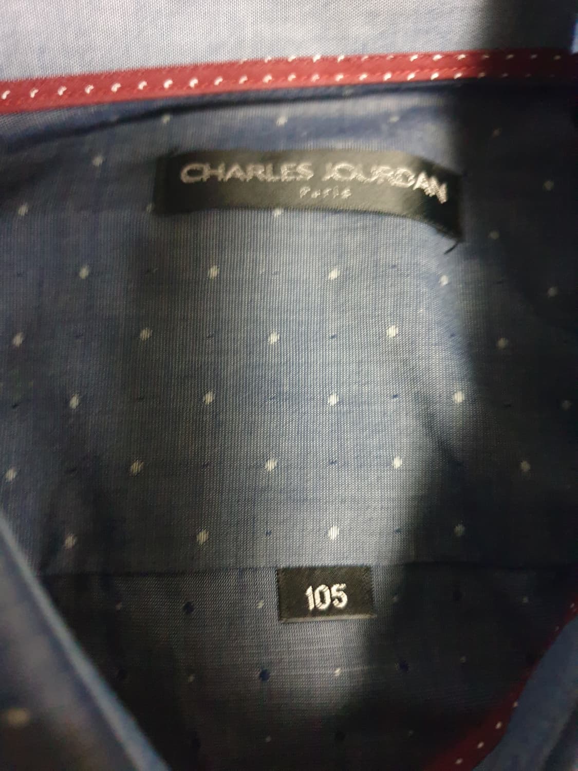 찰스주르당 파리 도트패턴 긴팔셔츠 네이비 (105) 상품이미지3