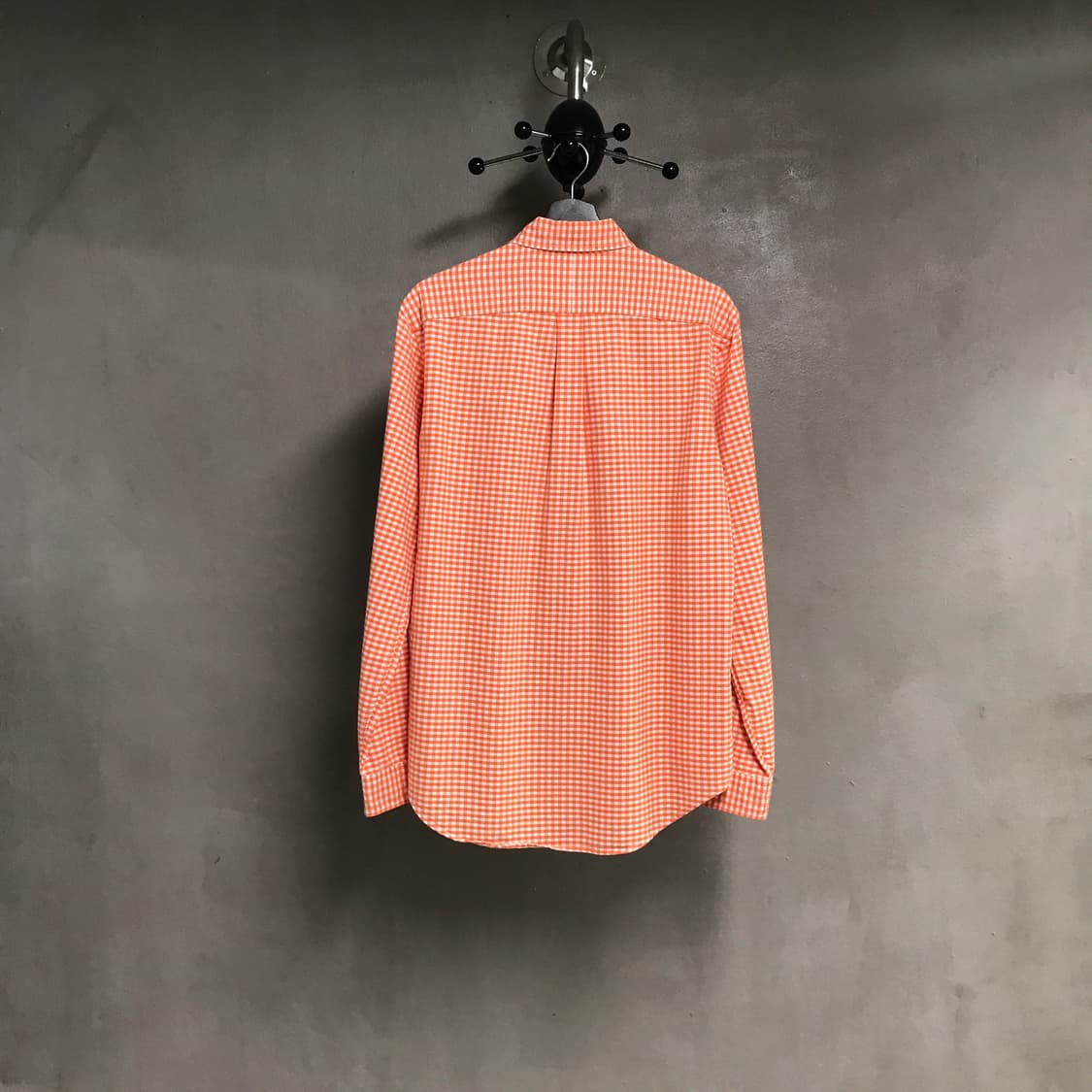 폴로 랄프로렌 깅엄 체크 셔츠 오렌지 M 상품이미지6