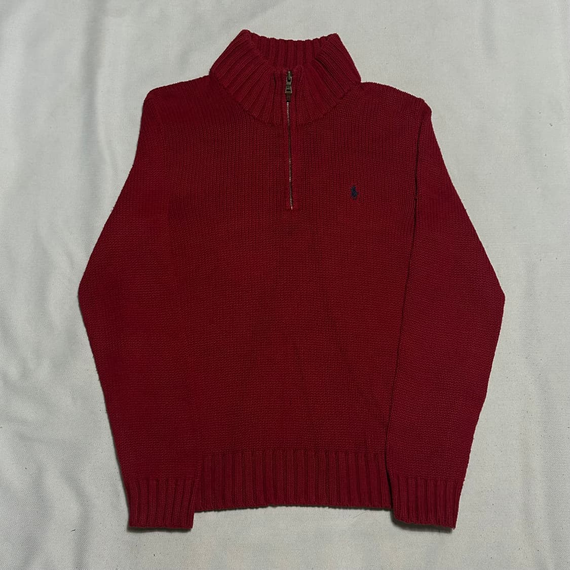 S 폴로랄프로렌 레드 반집업 코튼 니트 상품이미지2