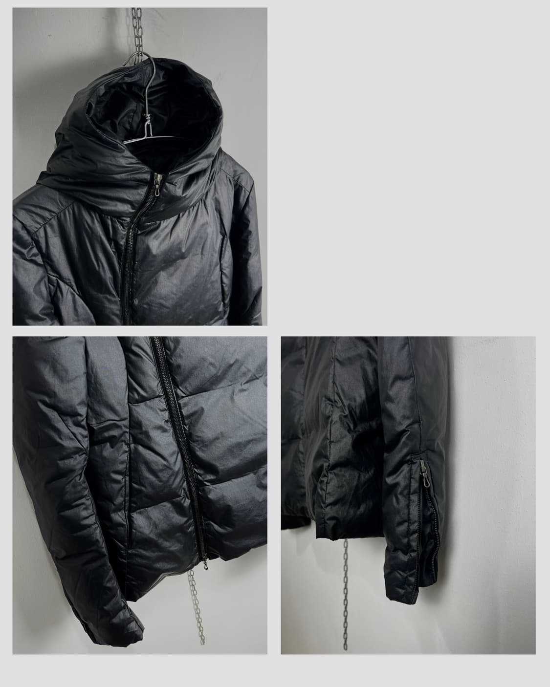 어태치먼트 (ATTACHMENT) 비대칭 사선 집업 다운 자켓 상품이미지8