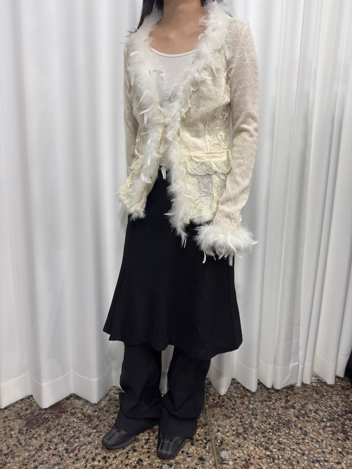 white fur fairy cardigan 상품이미지4