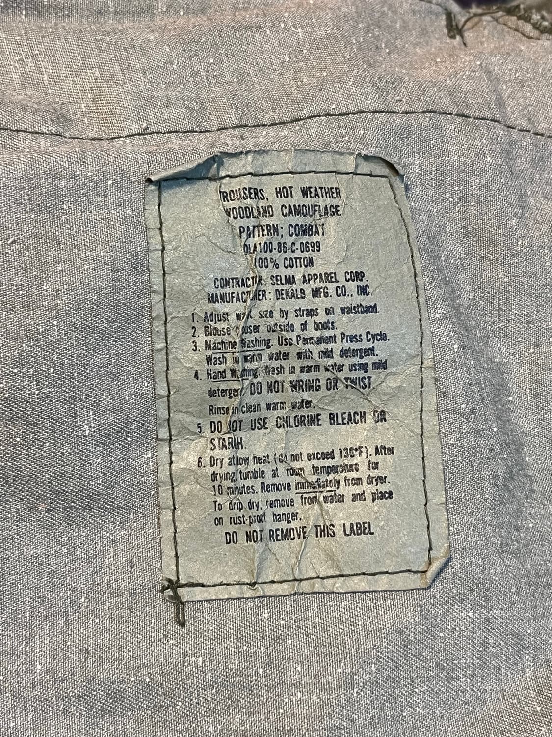 30-34 1980s US ARMY 우드랜드 컴뱃 카모 밀리터리 카고팬츠 상품이미지4