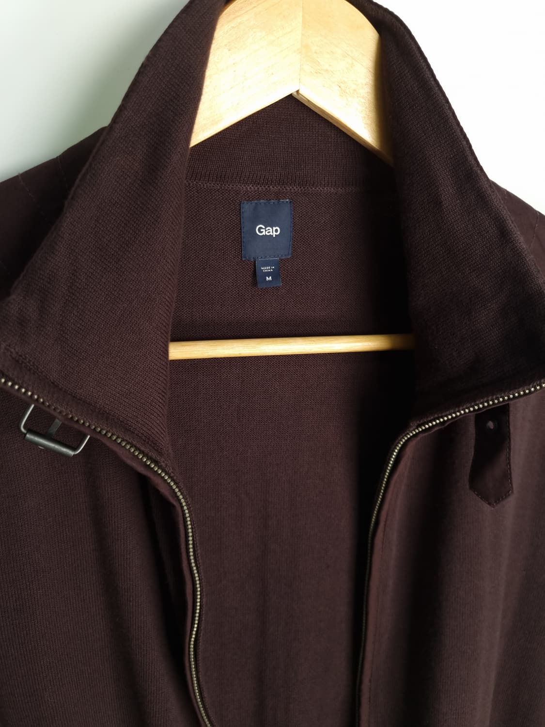 GAP 딥 브라운 버클드 풀집업 면니트 가디건 상품이미지4
