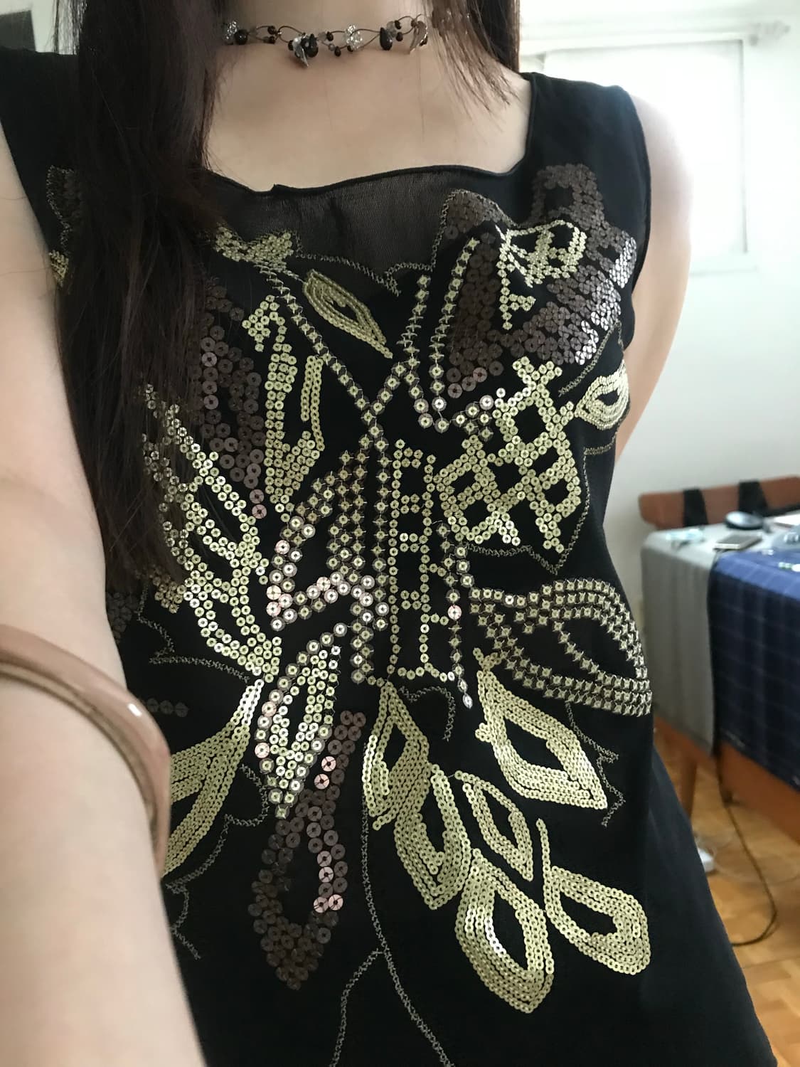 vintage mash spangles sleeveless 상품이미지3