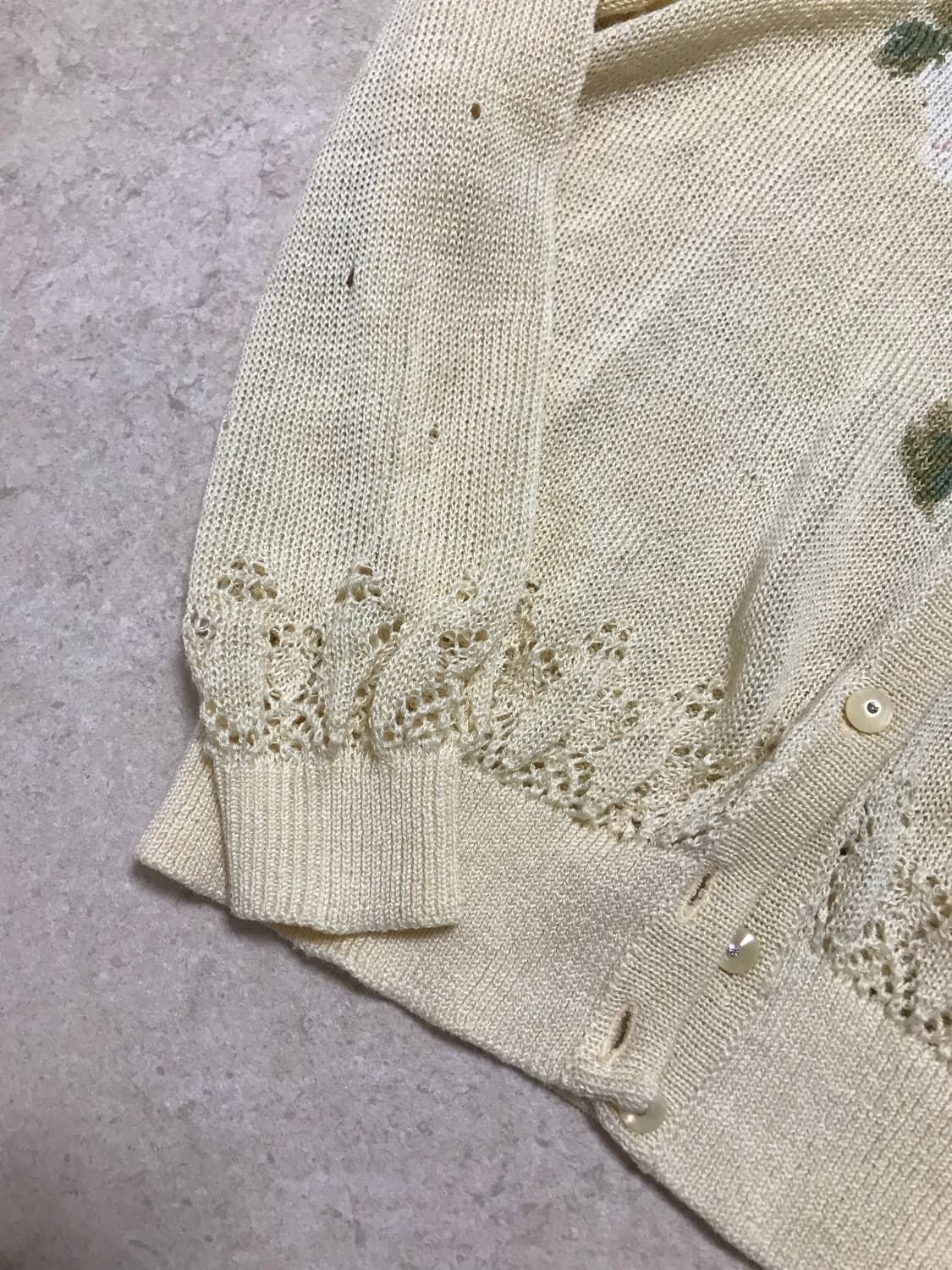 모리걸 꽃 자수 포인트 니트 가디건 상품이미지3