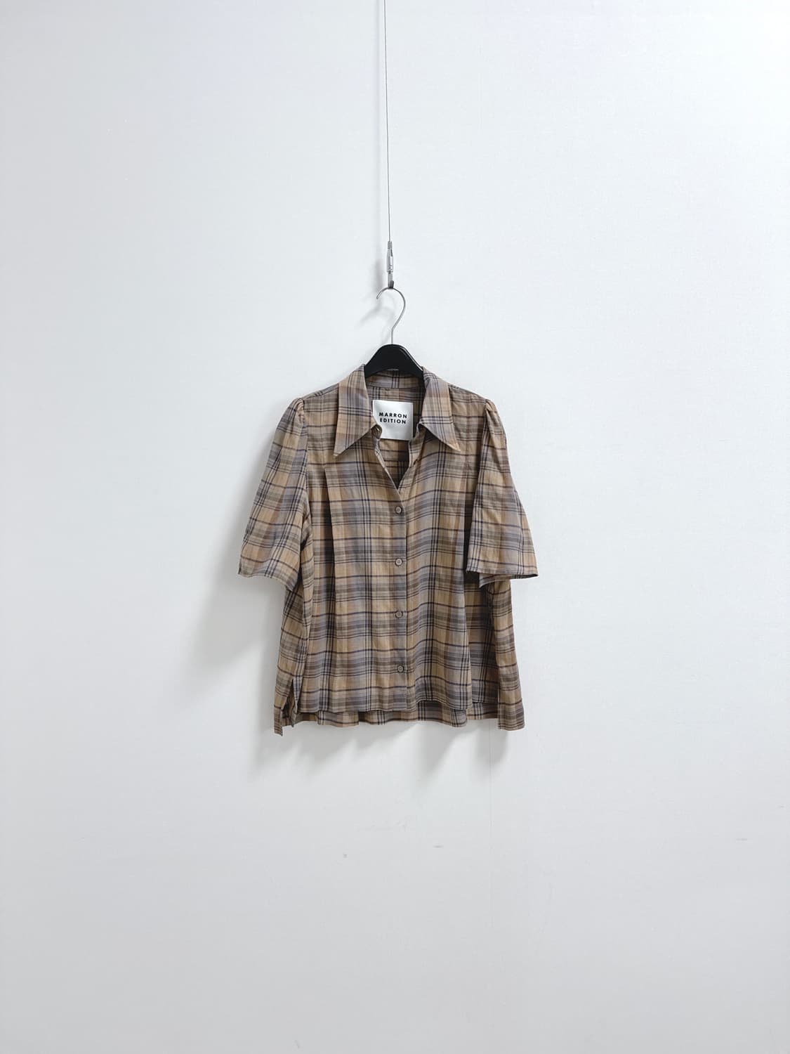 마론에디션 체크 코튼 블라우스 상품이미지1