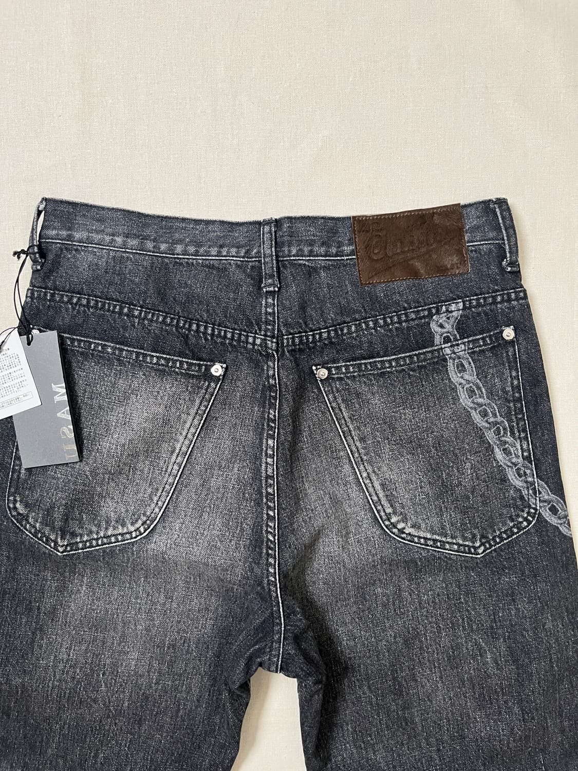 Masu 체인월렛 프린트 데미지 데님팬츠 마수 tight fit 상품이미지6