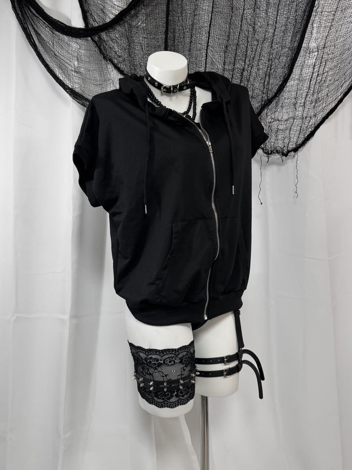 black hood zip up 상품이미지2