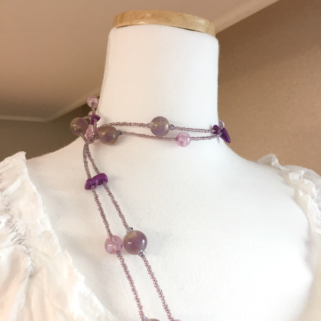 ♥구매자무나♥퍼플 볼 롱목걸이 상품이미지2