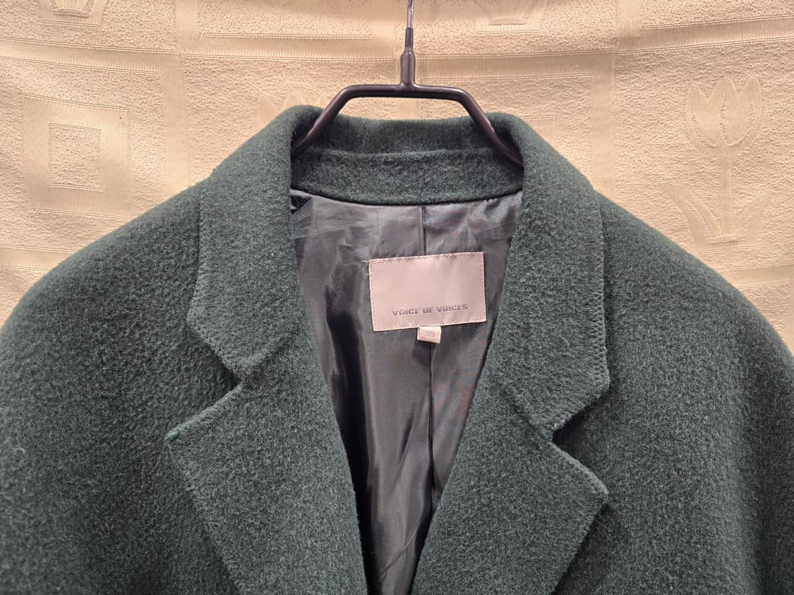 보이스오브보이스 VOV 핸드메이드 녹색 모직 코트 오버사이즈 55~66 상품이미지2