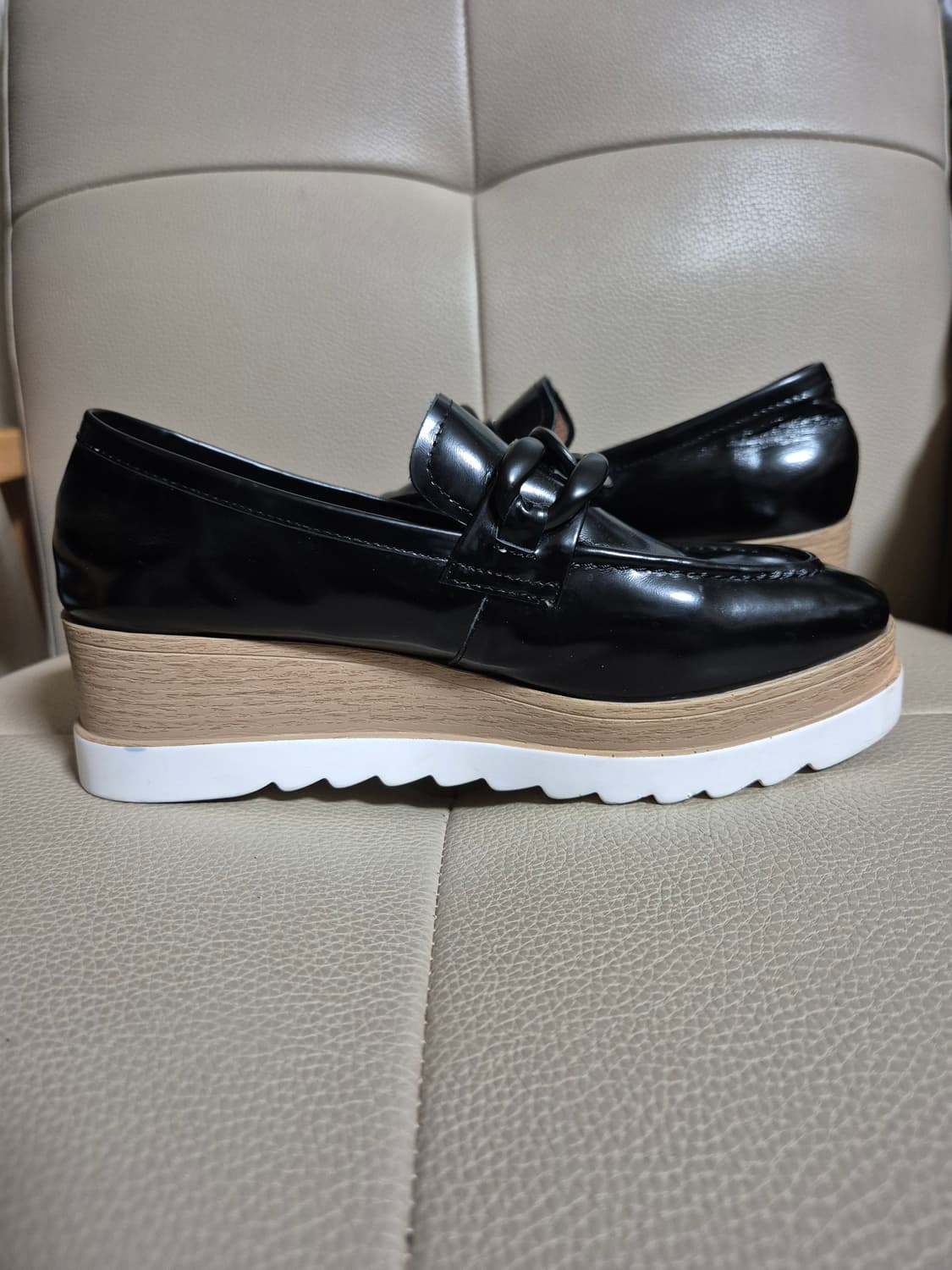 스타카토 블랙 체인 로퍼 웨지힐 상품이미지7