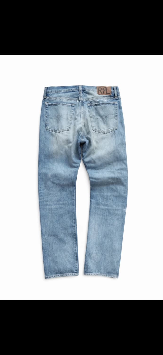 RRL 슬림핏 리페어 디스트로이드 데님 팬츠 32-32 상품이미지2