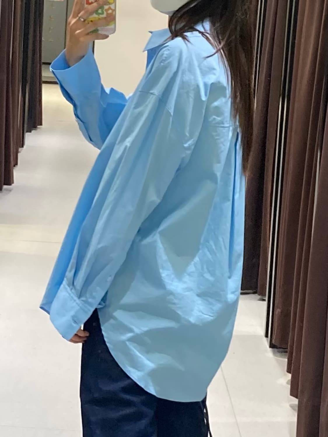 자라 포플린셔츠 M (착용샷) 상품이미지7