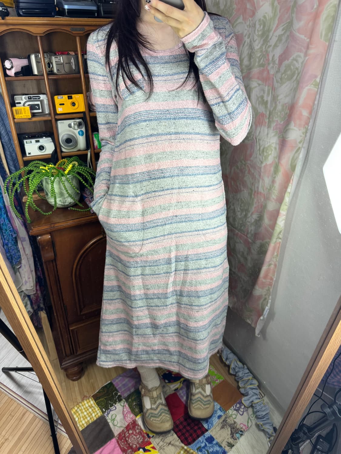 파스텔 무지개 롱 원피스 상품이미지2