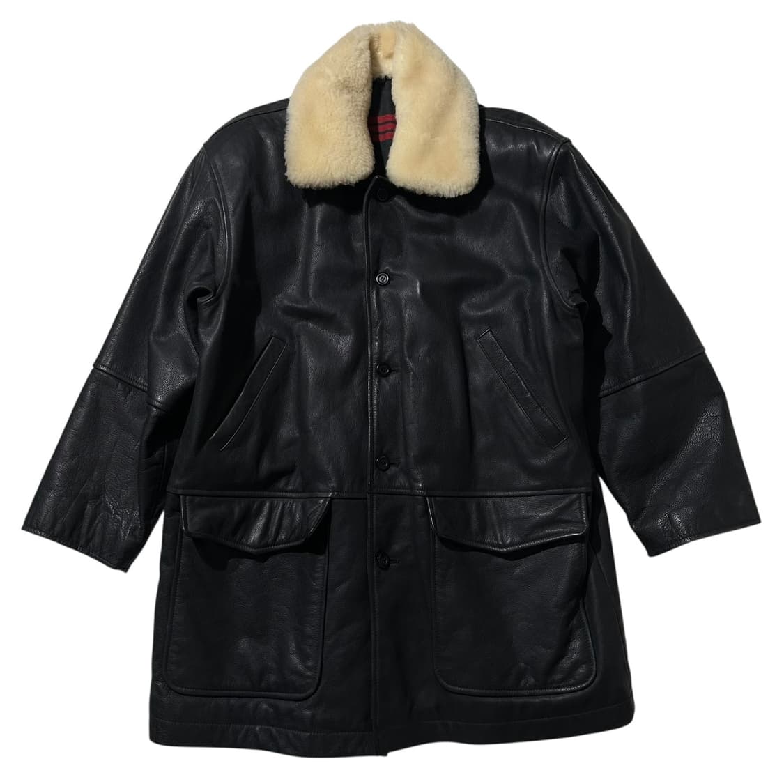 카우 레더 싱글 카코트 블랙 상품이미지2