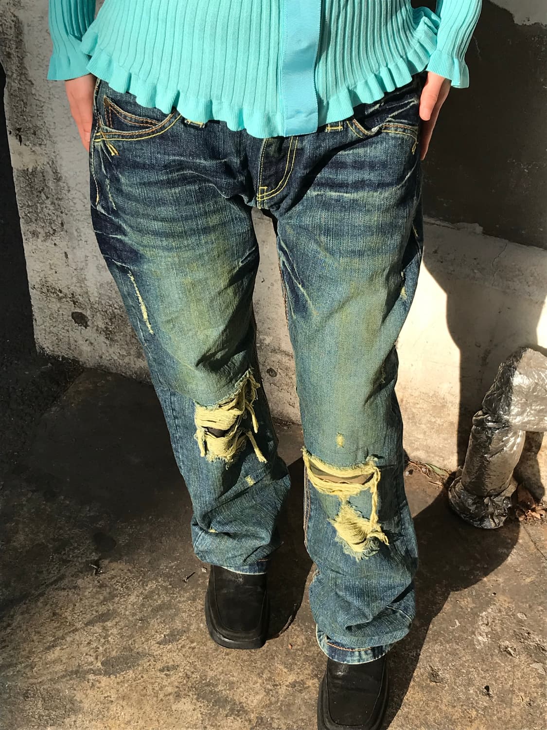 vintage damage denim pants (30inch) 상품이미지5